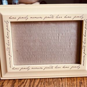 Burnes Of Boston Yellow/Cream Decorative 'Home Family' Script Photo Frame 4x6